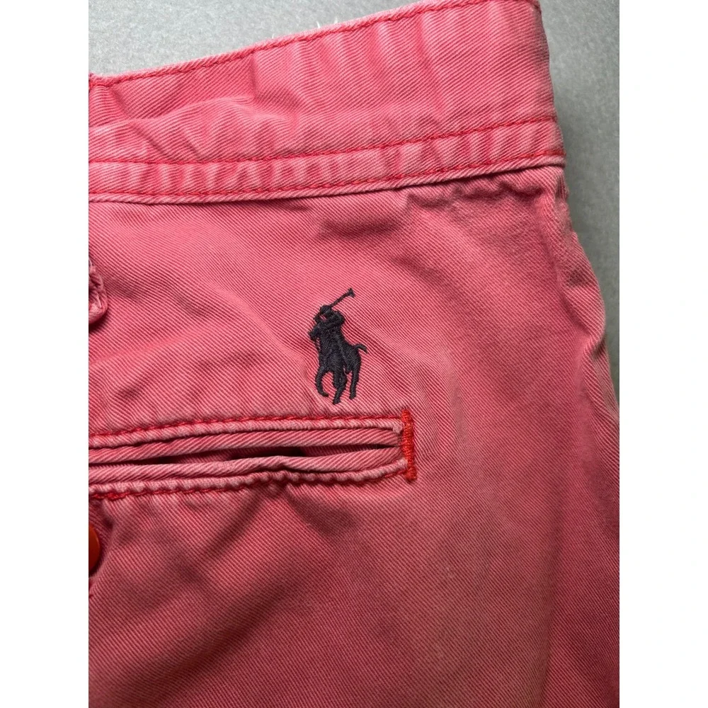 Polo Ralph Lauren Chino Shorts Mens 38 Salmon‎ Relaxed Distressed Flat Front